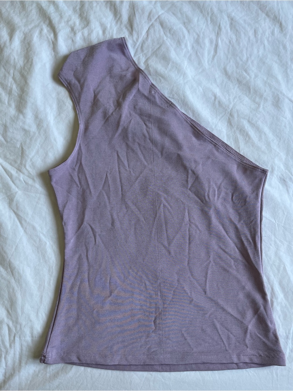 Vintage Y2K Lilac One Shoulder Top with Silver Hardware Detail - Picture 2 of 8